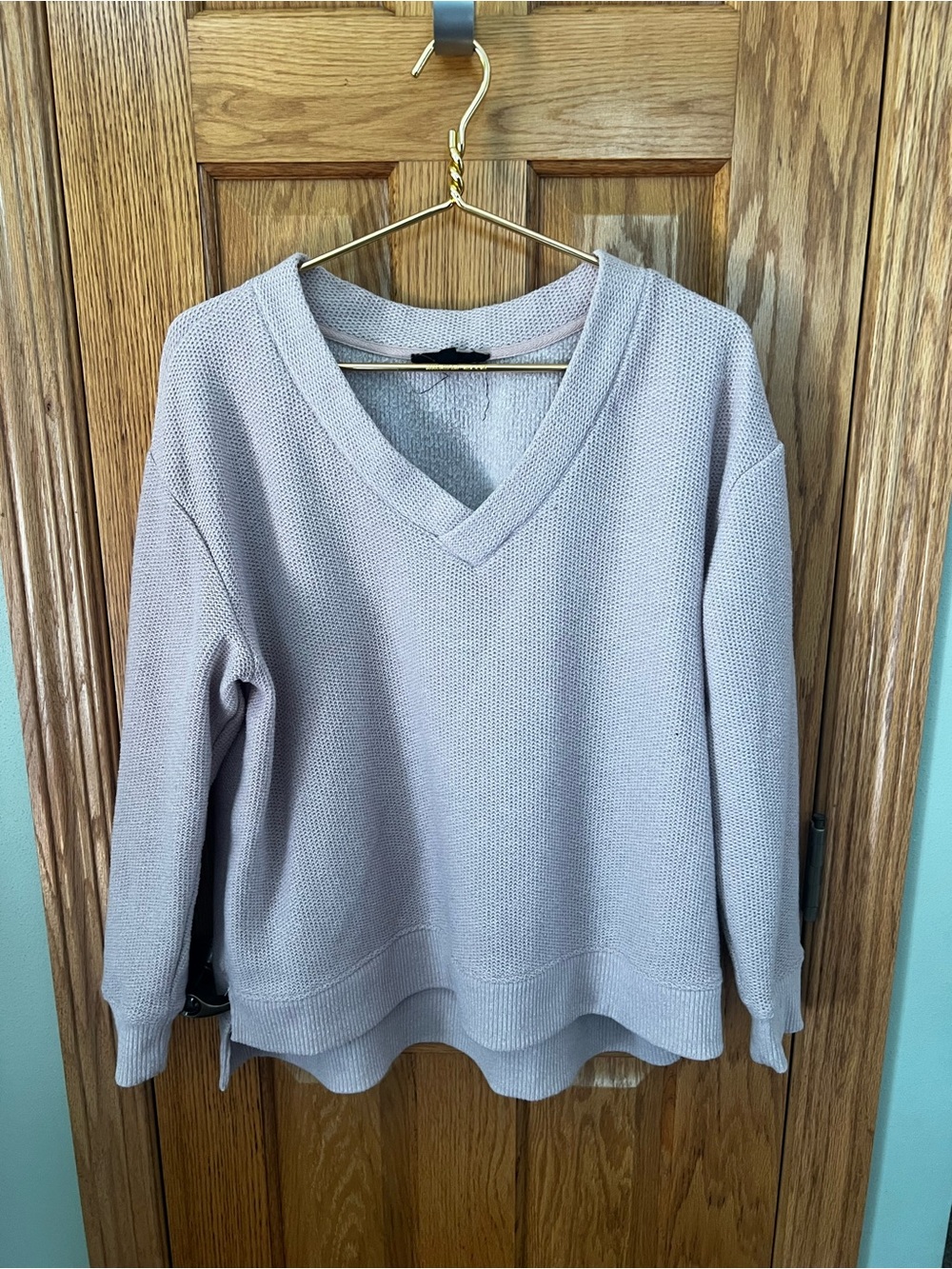 Jane and Delancey V-Neck Sweater - Light Taupe